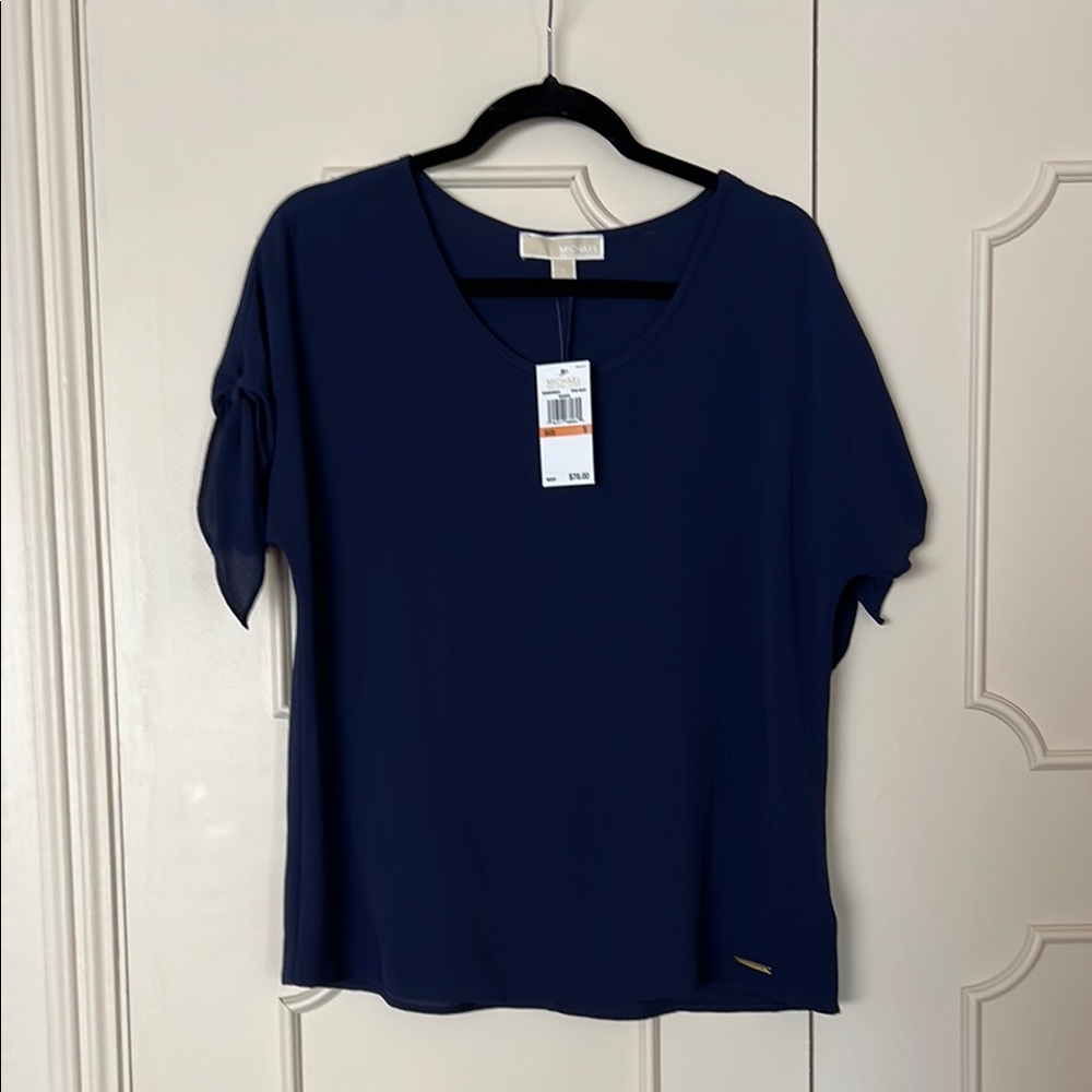 NWT MICHAEL Michael Kors Navy Blouse